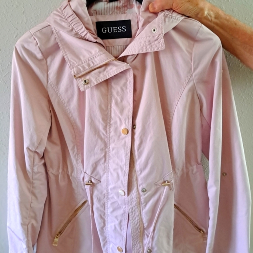 Guess coat in pink.
